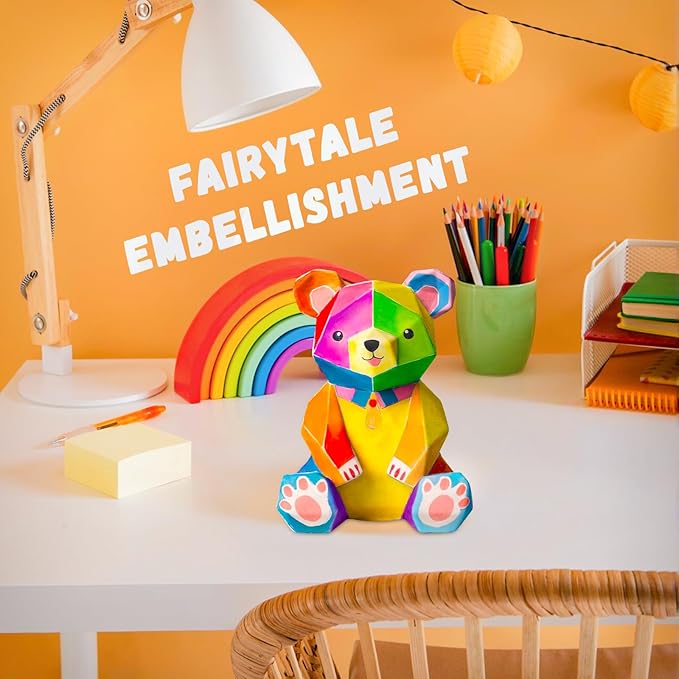 Loungelore Paint Your Own Bear Lamp Kit, Art Supplies Arts and Crafts for Kids Ages 8-12, DIY 3D Bear Night-Light, Creativity Painting Kit Toy for Girl Boy Teen, Birthday Gift for Daughter Son