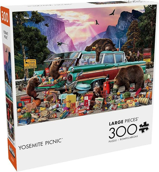 Buffalo Games - Garry Walton - Yosemite Picnic - 300 Piece Jigsaw Puzzle for Adults Challenging Puzzle Perfect for Game Nights - Finished Puzzle Size is 21.25 x 15.00