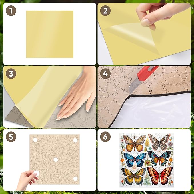 Wooden Puzzles for Adults, Colorful Butterfly 200 Pieces 5MM Thickness Unique Shaped Puzzles, Jigsaw Puzzles for Adults Toys Gift for Family Games (11.2 x 11.2 in)