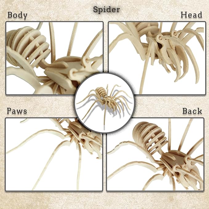 3D Puzzles for Kids, Different from Wooden, Felt Spider DIY Three-Dimensional Model, Animal Insect Toy Educational Game Set Gift