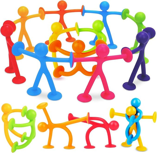 OleOletOy Suction Fidget Toys for Kids: 42 Pack Suction Cup People Toys - Sensory Tools for Special Needs Autism ADHD Calming - Travel Toys Road Trip Activities