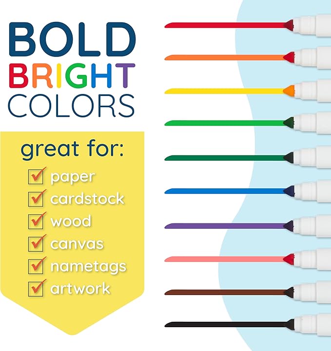 Blue Summit Supplies 300 Pack Kids Washable Markers Bulk, Non Toxic Bulk Washable Markers Classroom Set, Assorted Colors, 10 per Pack, Broad Tip