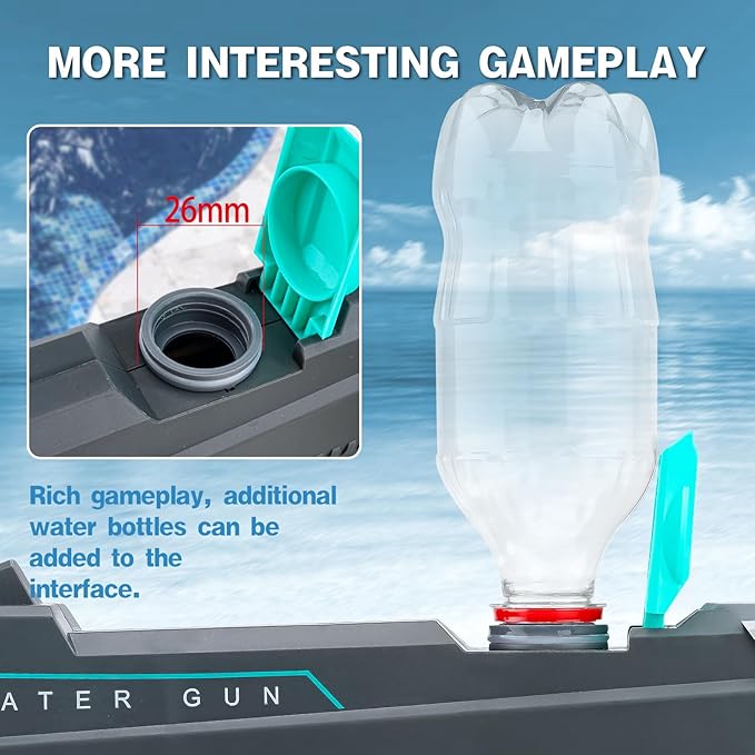 Electric Water Gun w/Auto Suction Water, Water Guns for Adults, Automatic Water Gun with Lights & 32FT Range, Battery Powered Squirt Gun, Beach Pool Party Outdoor Toys for Kids Ages 8-12