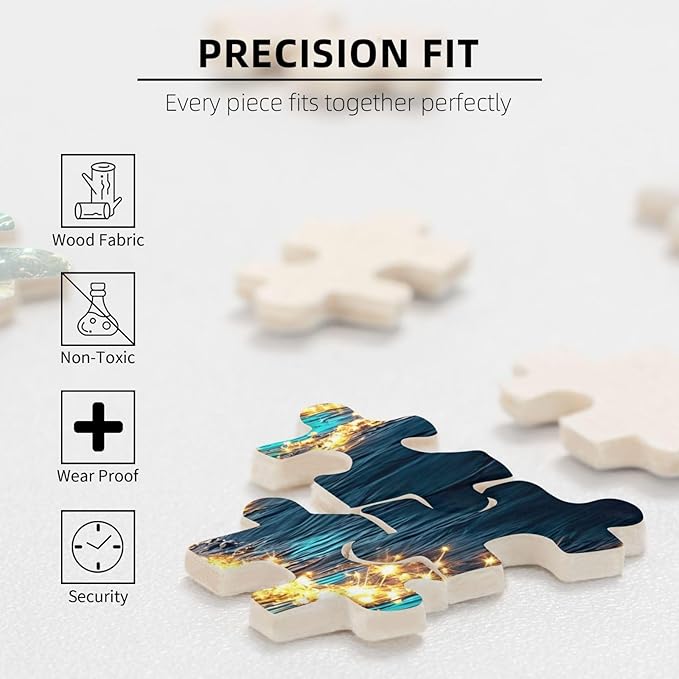 Seaside Moon Puzzles 1000 Pieces ,Beach Puzzles for Adults,Ocean Beach Theme Jigsaw Puzzles,Seaside Puzzle 1000 Pieces,Educational Toys Challenging Fun Games for Family and Friends
