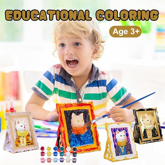 Paint Your Own Cat Lamp Kit, Art Supplies Arts and Crafts for Kids Ages 8-12, Girls 8-12,Night Light Kids Crafts Ages 4-8, Birthday Gift