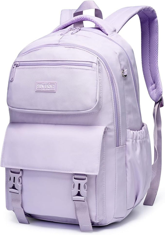 SUN EIGHT 35L Large Capacity School Bag for Kids and Teens,Waterproof Backpack for Girls,Lightweight Backpack Ideal for Travel or Daily School Use(Purple)