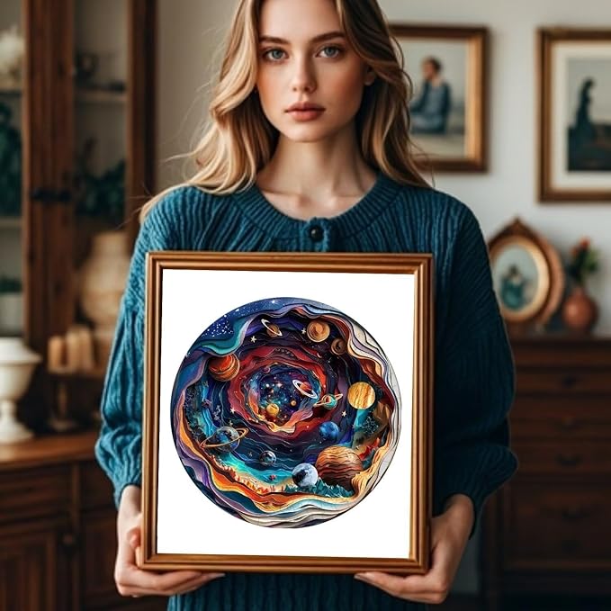 Wooden Puzzles Adults, 3D Vision Wooden Puzzle Adult 200 Pieces, Unique Animal Shaped Wood Challenging Jigsaw Puzzles Gifts for Adults, 11.4x11.3in Christmas Decor