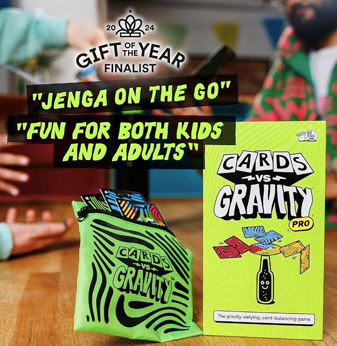 Big Potato Cards vs Gravity Pro: Ultimate Stacking & Balancing Travel Game | Waterproof Card Game for Camping, Vacations & Family Fun | 2-8 Players