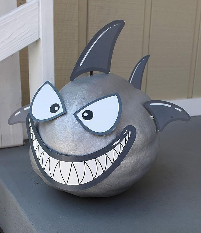 Decorae Pumpkin Kit Sets (Shark and Dinosaur Theme), 13 Reusable Metal Accessories for Halloween Fall Pumpkin Face Decorating