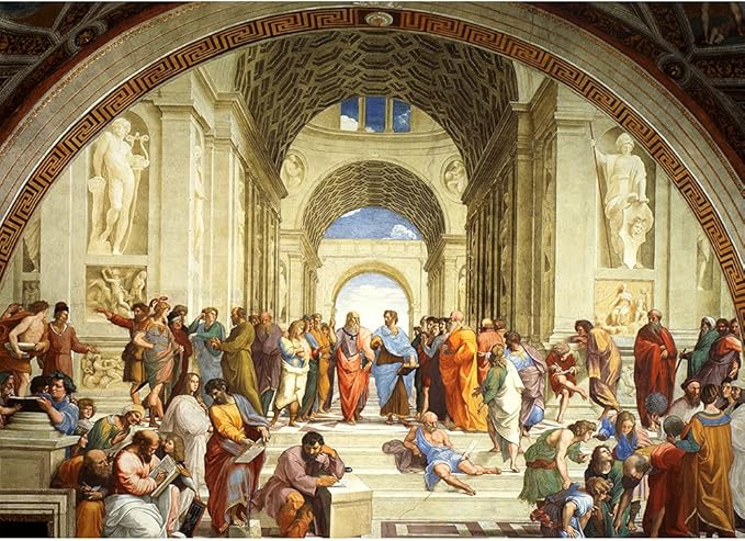 MaxRenard Fine Art Famous Oil Painting Jigsaw Puzzle 1000 Pieces The School of Athens Raphael Puzzle for Adult Museum Collection Home Decoration Family Game Gift