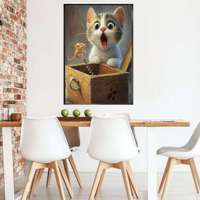 Cat Jigsaw Puzzles 1000 Pieces for Adults,Mouse Puzzles 1000 Pieces,Funny Animal Fantasy Puzzle,Cat Puzzles for Indoor and Challenge Puzzle Gift for Game Nights