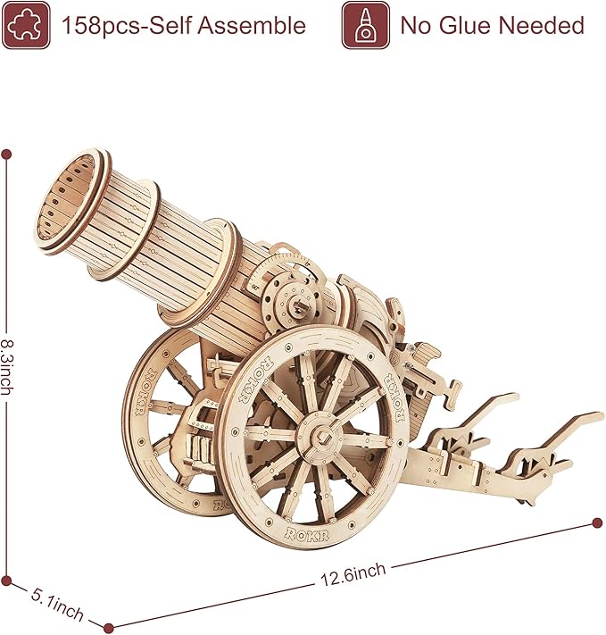 ROKR 3D Wooden Puzzles for Adults-Catapult Kit-Model Toys DIY Craft Kits Brain Teaser Gift for Kids Adults