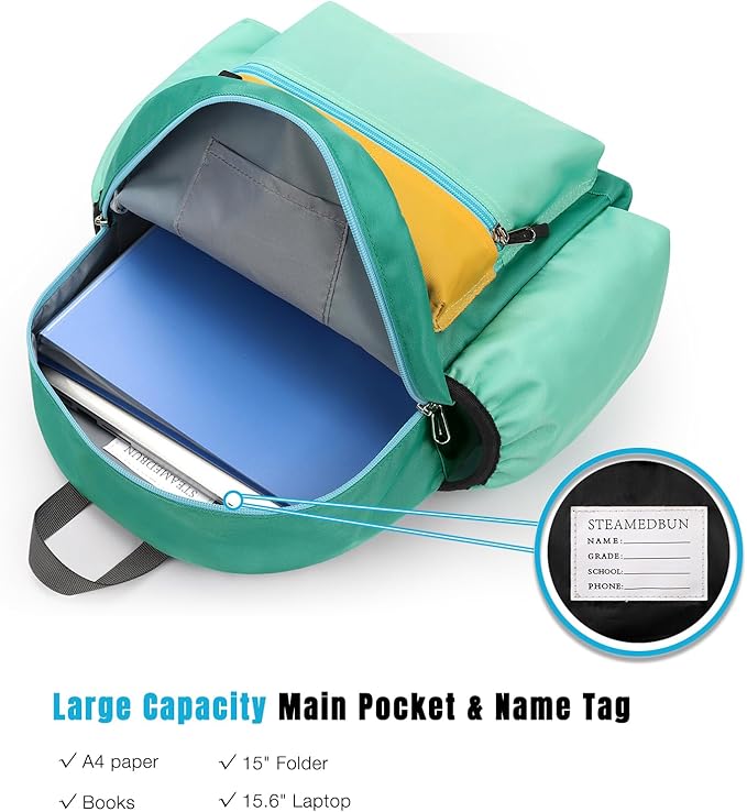 STEAMEDBUN Kids Backpack for Boys 4-6: Boys Backpacks for Elementary - 15 inch Backpack for Kindergarten