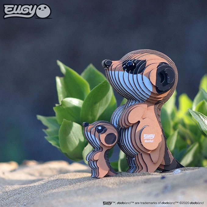 Eugy Meerkat 3D Puzzle, 40 Piece Eco-Friendly Educational Toy Puzzles for Boys, Girls & Kids Ages 6+