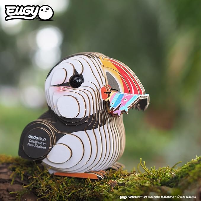 Eugy Puffin 3D Puzzle - 31 Piece Eco-Friendly Educational Toy Puzzle for Boys, Girls & Kids Ages 6+