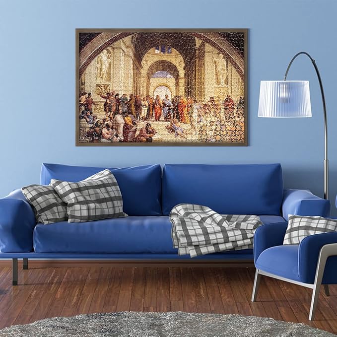 MaxRenard Fine Art Famous Oil Painting Jigsaw Puzzle 1000 Pieces The School of Athens Raphael Puzzle for Adult Museum Collection Home Decoration Family Game Gift