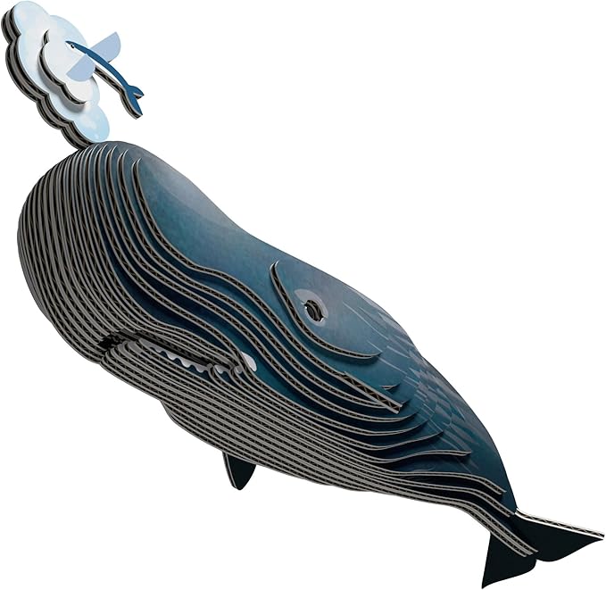 Eugy Sperm Whale 3D Puzzle, 24 Piece Eco-Friendly Educational Learning Puzzles for Kids 6+