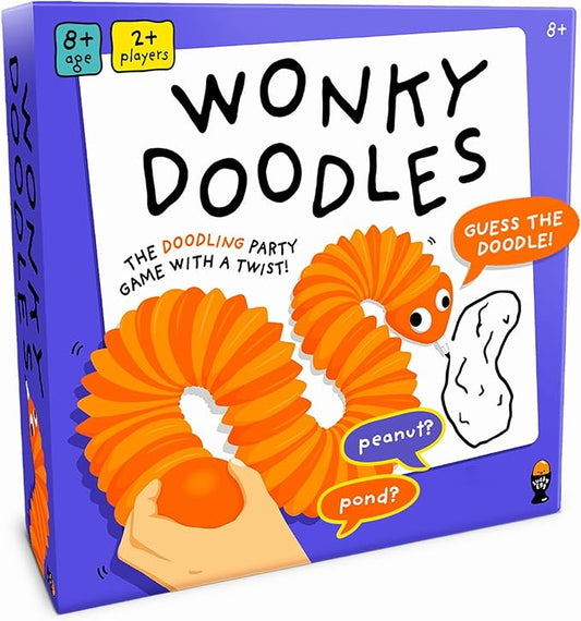 Lucky Egg Wonky Doodles – Hilarious Drawing Games for Family Game Night & Parties – Family Board Games for Adults with Wonky Doodler, 150 Word Cards & Whiteboard – Best Family Games for Ages 8+