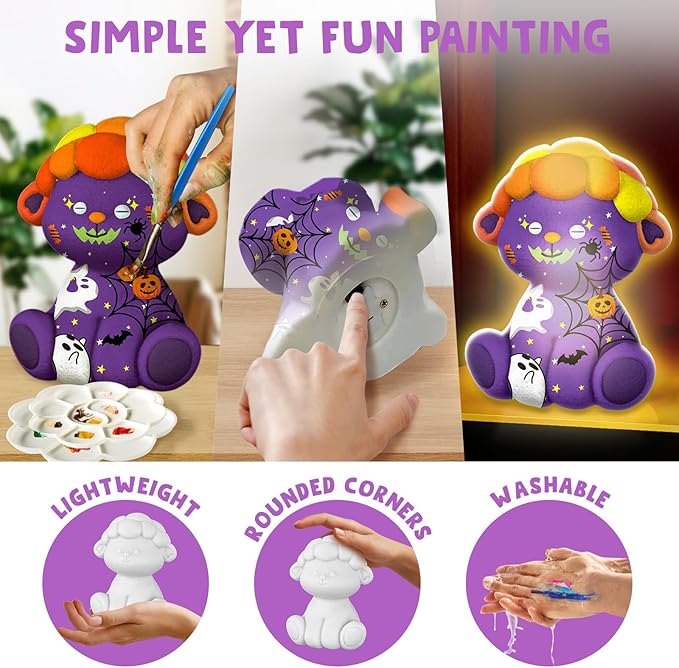 Goodyking Paint Your Own Sheep Lamp Kit, DIY Crafts Night Light, Arts & Crafts for Kids Ages 8-12, Painting Kit Art Supplies Birthday Party Holiday Gift for Teens Girls Boys Age 3 4 5 6 7 8+