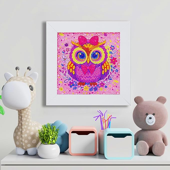 Diamond Art Kits for Kids - Crafts for Ages Girls 8-12 - Diamond Art Painting with Wooden Frame Included - Arts and Crafts for Kids Age 4-6 - GEM Art Supplies for Beginner Friendly Decor Birthday Gift
