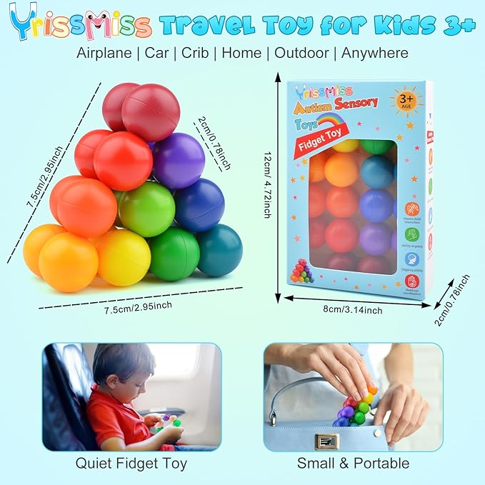 4PCS Autism Sensory Toys for Autistic Children,Quiet Fidget Toys for Adults & Kids, Stocking Stuffers for Boys & Girls,Travel Toys for Kids Age 3-5