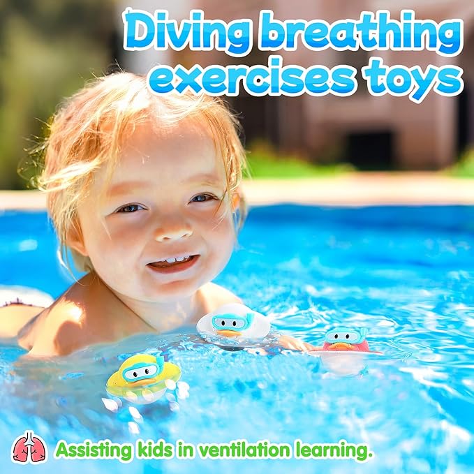 Pool Diving Toys for Kids, 14 PCS Swimming Pool Diving Rings, Summer Dive Sticks with Float Toys for Kids 4-8 8-12, Sea Animals Sinking Games for Teens, with Seahorse/Fish/Turtles/Ducks