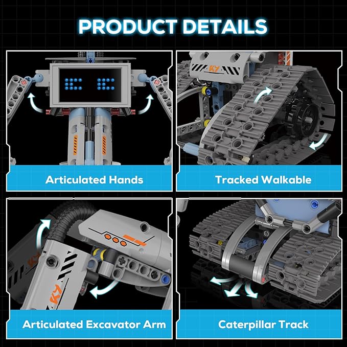 Robot Building Kit with APP/Remote Control STEM Gifts for Boys Age 8-16,Technic Coding Robotic Toys for Kids Birthday, Buildable 5in1 Models with 352+ Pieces