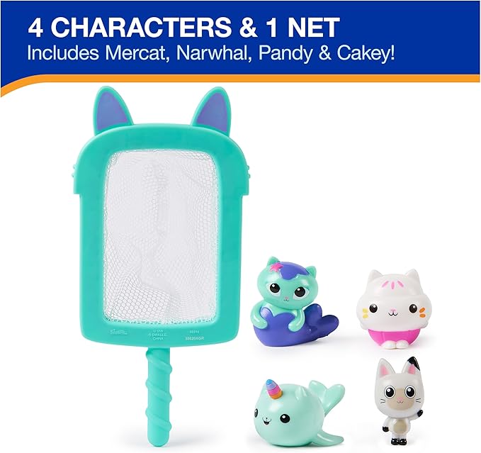 Swimways Gabby's Dollhouse Dive n Catch Game, Swimming Pool Accessories & Kids Pool Toys, Pool Party Supplies & Water Toys for Kids Aged 5 & Up