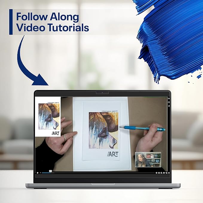 Painting4Real DIY Painting Class Kit for Adults with Video Tutorials: Learn to Paint Kissing in The Rain – How to Paint with Acrylics – Painting & Art Supplies – 9 Piece Acrylic Paint Set