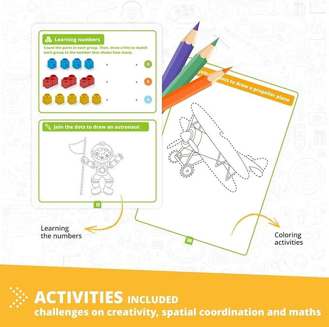 Engino STEAM Labs, Learning About Aircrafts, Building Blocks for Ages 3+, Construction Kit, STEM Kit for Girls & Boys, Learning & Education Toys, Steam Toys, Toddler Activities (5 Models)