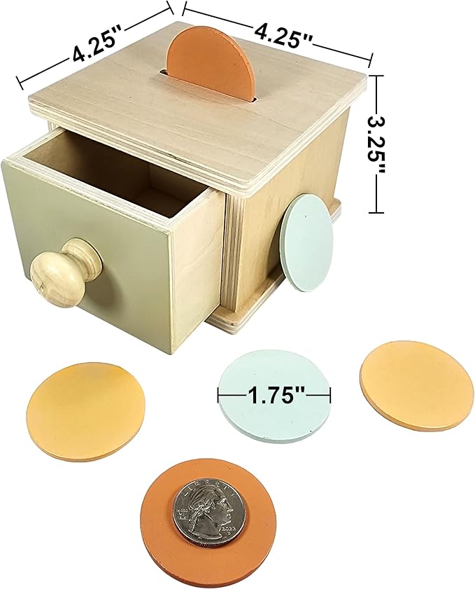 Adventure Awaits! Montessori Wooden Coin Bank Coordination Toy for Toddlers | Kids Shape Sorting Activity for Dexterity