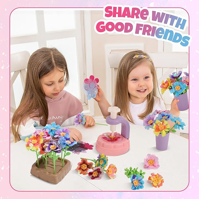 Children's DIY Handmade Set Toys, Flower Market Toys, Girls Vase Art, Suitable For 4, 5, 6, 7, 8 Years Old Toddler Girl Art And Craft, Suitable For Girls Educational Activities Birthday Gift
