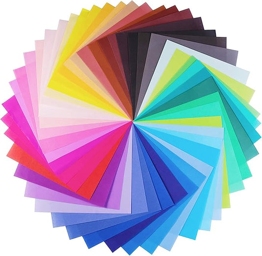 Opret Origami Paper Large, 100 Sheets 20x20cm / 8 inch Large Origami Paper 50 Vivid Colors Single Sided for Arts and Crafts Projects