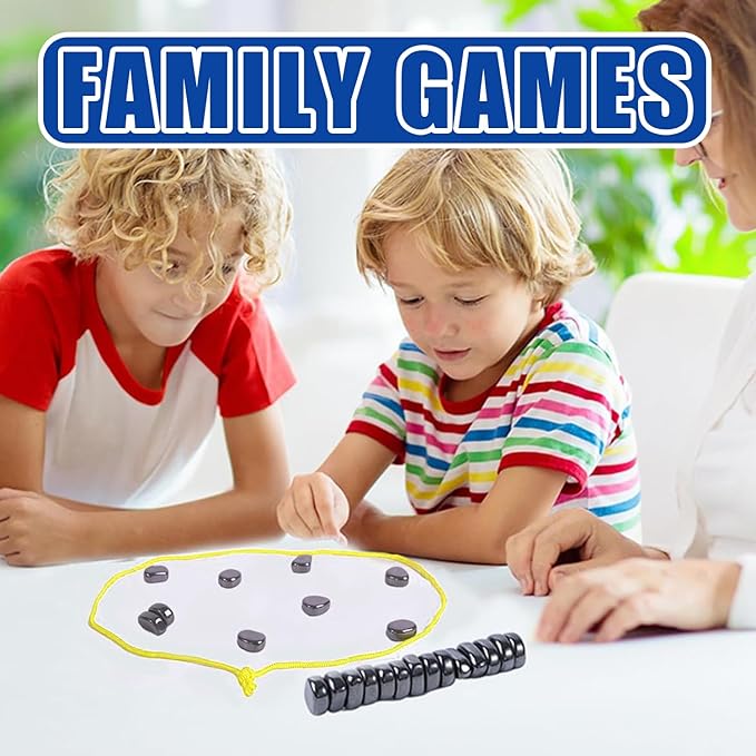 Magnetic Chess Game,with Stones and Rope,Party Travel Desktop Magnetic Strategy Game, Puzzle Strategy Games,Family Educational Games Kids and Adults