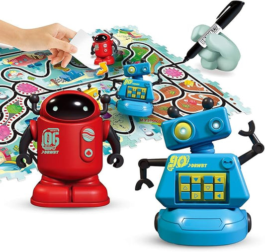 REMOKING Magic Inductive Robot Toys,Creative Track Puzzle Race Game,Learning and Educational Toys for Boys & Girls 3 Years and Up,Party and Birthday Gifts