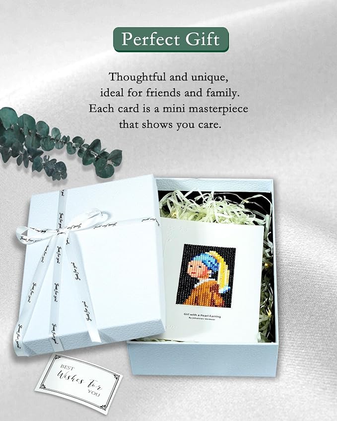 Minigem 12pcs Small Diamond Painting Kits Small Diamond Art Kits, Quick & Classic Mini Diamond Painting Kits for Beginners 1-Hour Painting, Postcard-Style Diamond Art Square Drill Pocket-Sized 5x7in