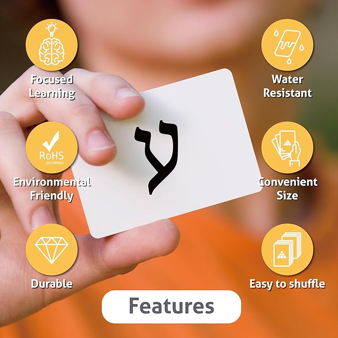CARDDIA | Biblical Hebrew Alphabet Educational Flashcards | Includes Consonants, Vowels, Dagesh, and Final Forms