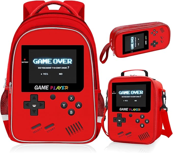 School Backpack For Boys - Gamer Boys Backpack For Kids Children Teens Elementary Middle School - Ages 6-18,17″
