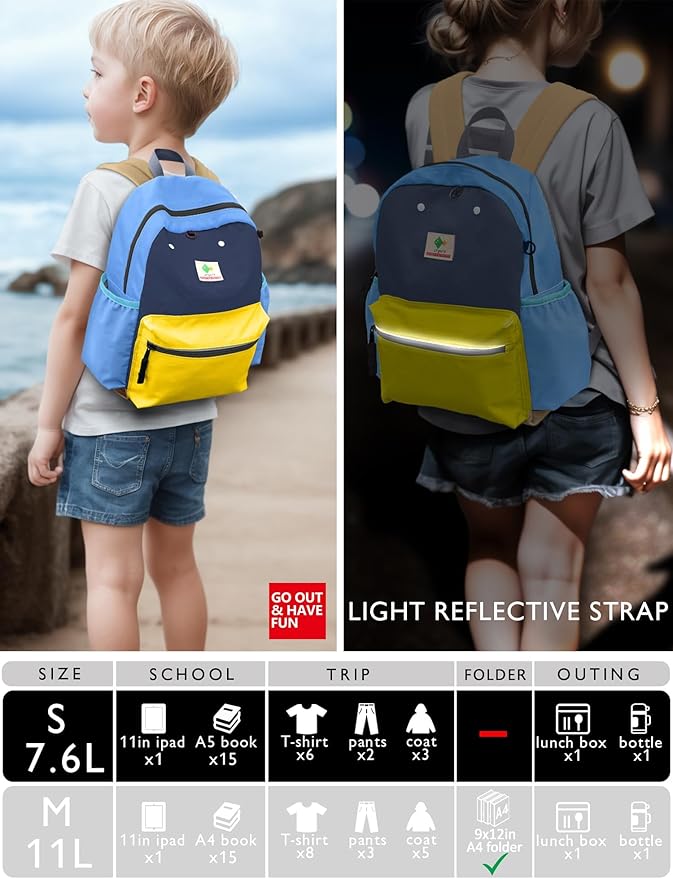 Preschool Toddler Backpack for Boys & Girls, Mini School & Travel Backpack, 11" H, For Kids 2-4