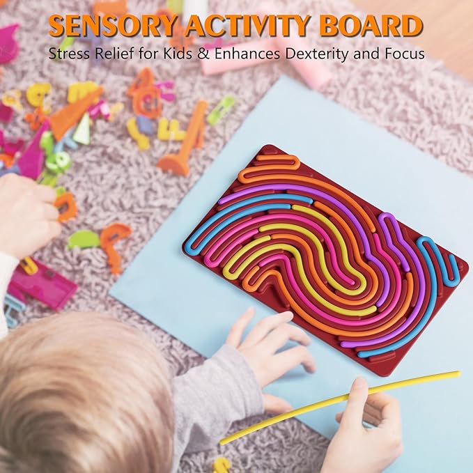 Sensory Fidget Toys for Kids Toddler Boys ,Sensory Activity Board for Stress Anxiety Autistic ADHD, Calm Down Travel Airplane Essentials Toys for 3+ Year Old, Stuffers Gifts for Teens Girl