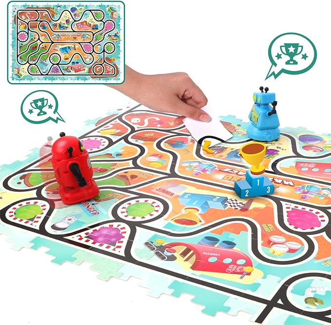 REMOKING Magic Inductive Robot Toys,Creative Track Puzzle Race Game,Learning and Educational Toys for Boys & Girls 3 Years and Up,Party and Birthday Gifts