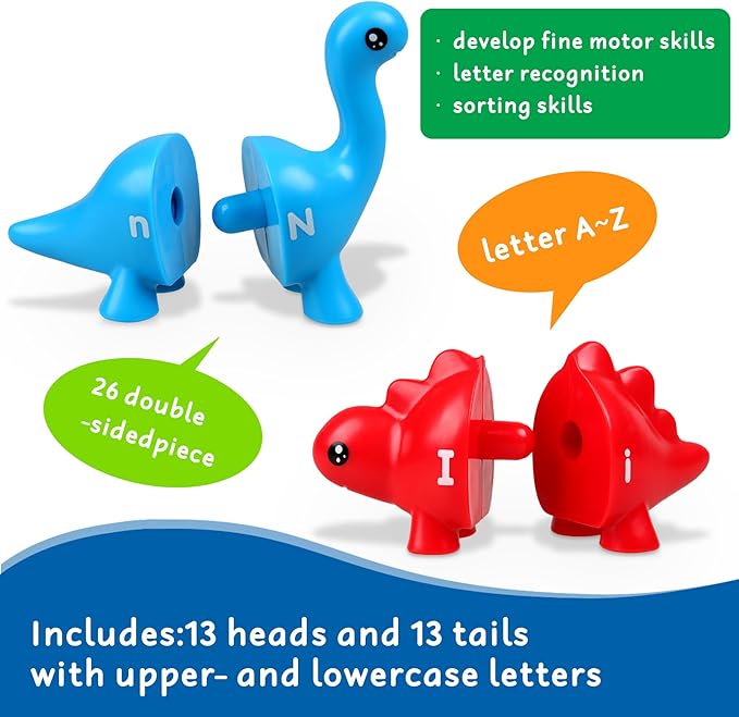 Toddler Dinosaur Montessori Toys for 1 2 3 4 Year Old Boy Girl Birthday Gift - Kids Preschool Learning Activities Educational Travel Outdoor Sensory Toys for Toddlers 1-3
