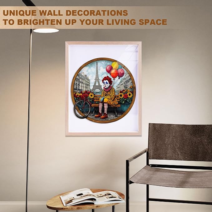 Jigfoxy Wooden Puzzle for Adults, Joker Jigsaw Puzzles for Adult, Unique Animal Shape Wood Cut Puzzles, Christmas Thanksgiving Gifts for Friends Family (S-8.5 * 8.3in-100pcs)