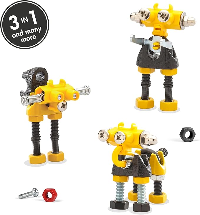 The Off Bits InfoBit Build Your Own Robot Toy Construction Set, Educational Gift STEM Activities Learning Kit, Creative Build and Play Model Kit Steam Toys for 6 7 8 9 10+ Year Old Boys & Girls