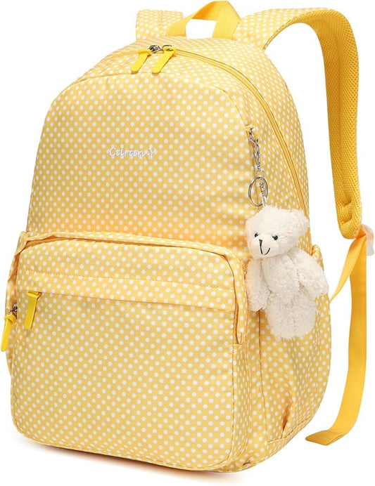 SUN EIGHT Backpack for Girls Kids Backpack Waterproof Large Capacity School Backpacks for Teen for Travel and School (Yellow)