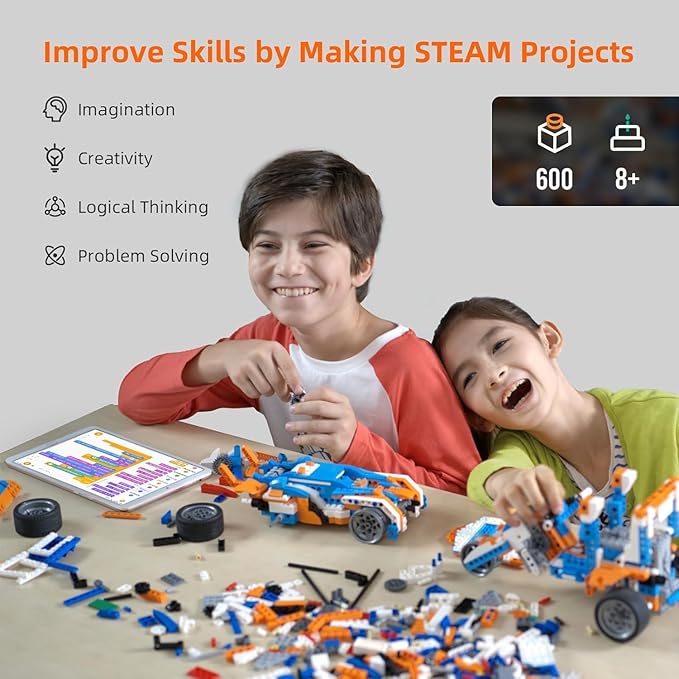 STEM Robotics Kits, Educational Toy Science Kits with Storage Box, App RC Toys Coding Robots for Kids 8 9 10 11 12 Years Old