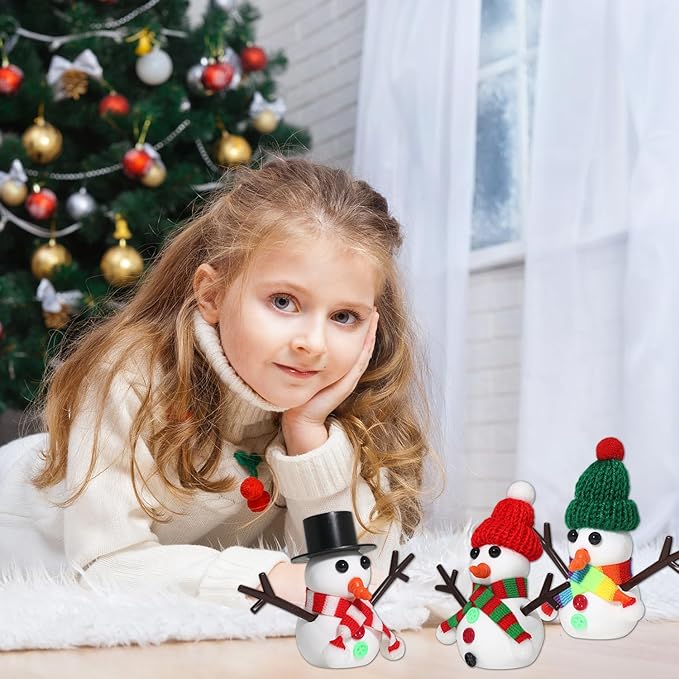 Build a Snowman Kit - Snowman Christmas Crafts, Modeling Clay DIY Kit, Creative Kids Air Dry Modeling Clay, Christmas Crafts Xmas Holiday Party Decor Gift (9 PCS)