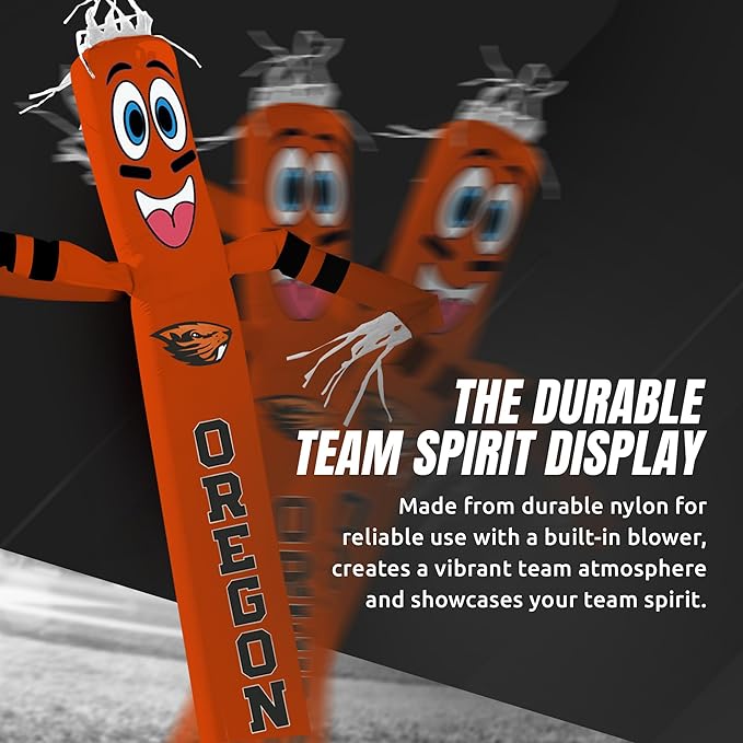 NCAA Oregon State Beavers Football Wacky Waving Inflatable Tube Guy with LED Lights & Built-in Blower - 6" x 36" x 96" Inflatable Tube Man Crazy Sports Fan Outdoor Party Decoration
