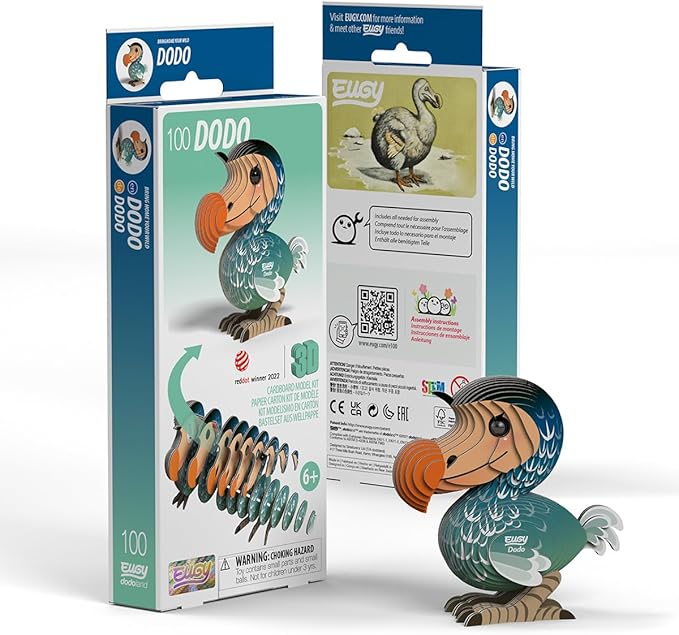 Eugy Dodo 3D Puzzle, 30 Piece Eco-Friendly Educational Learning Puzzles for Kids 6+