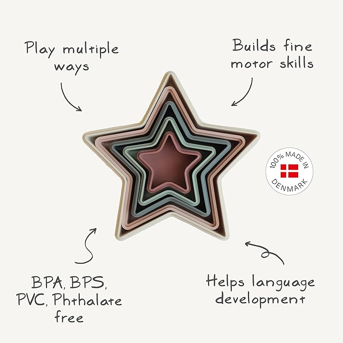 mushie Nesting Stars Toy | Made in Denmark (Original)
